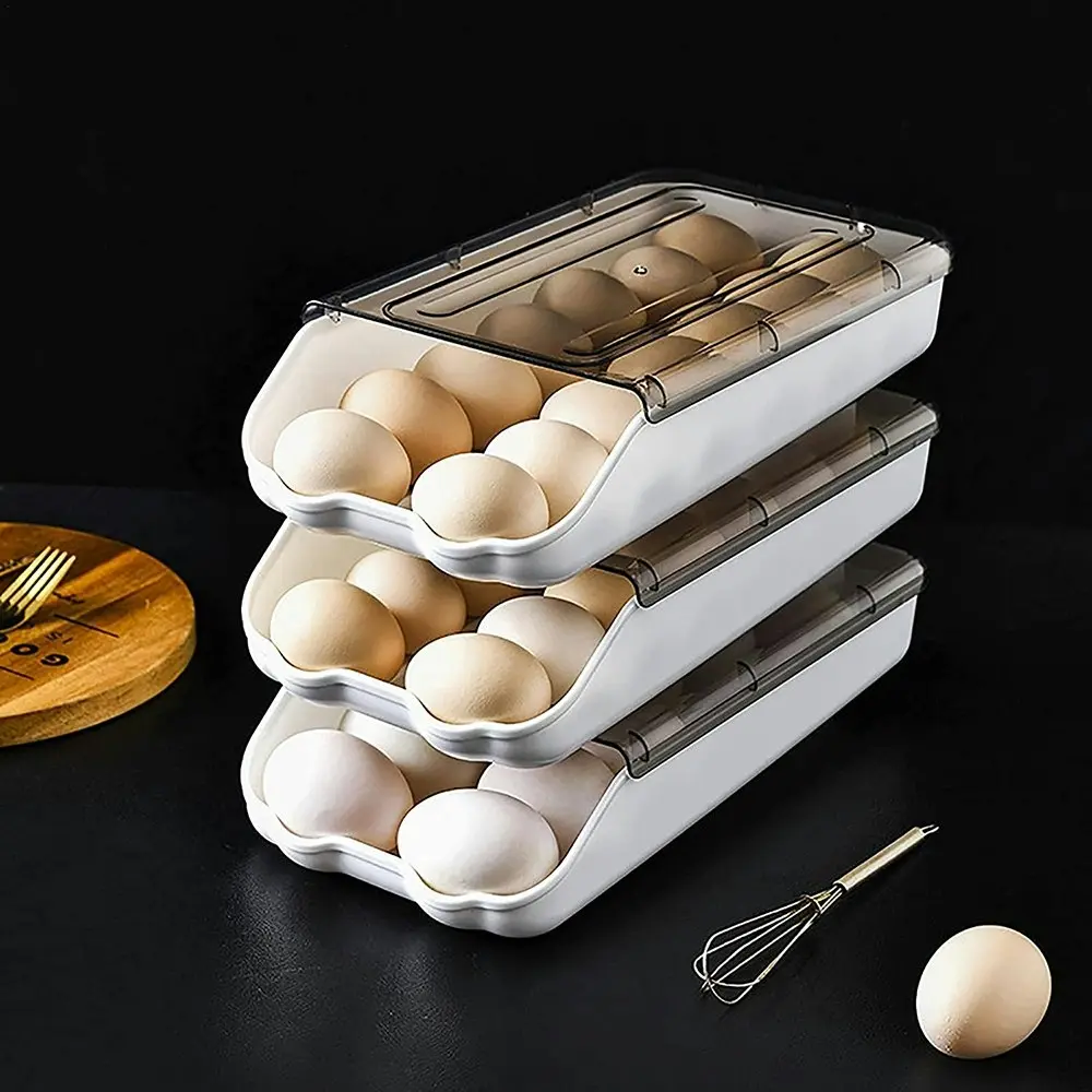 Rolling egg storage box kitchen refrigerator egg fresh-keeping box