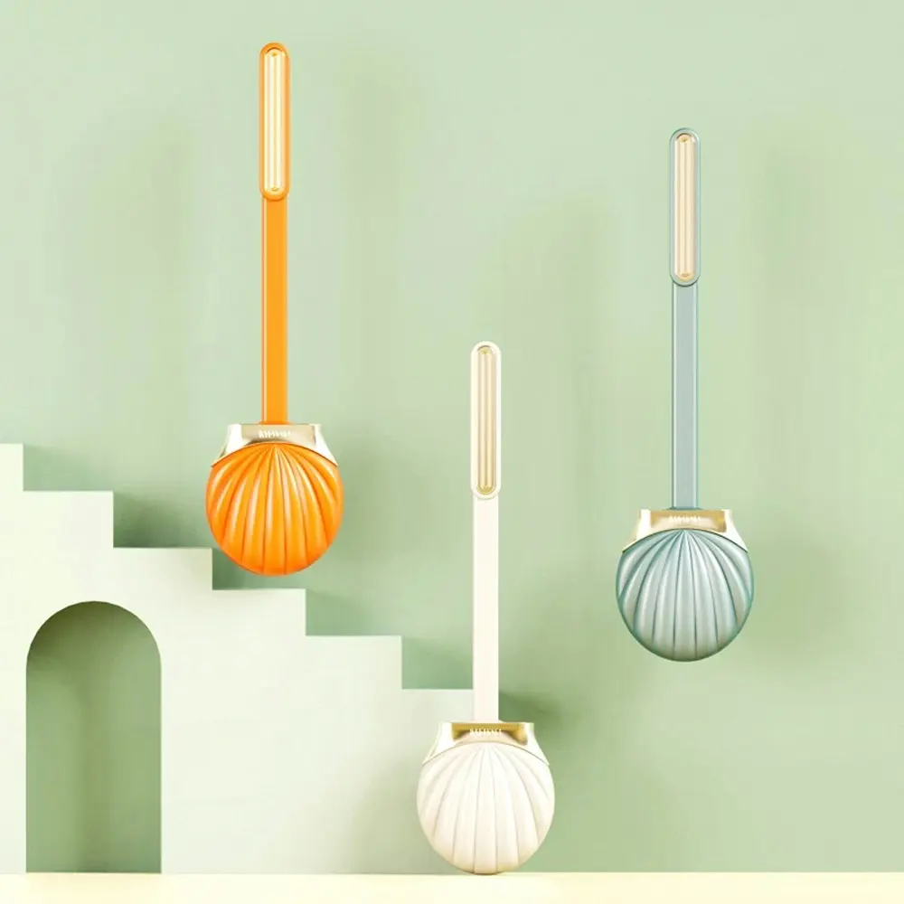 3 Pack Wall Hanging Shell Shape Household Silicone Toilet Brush