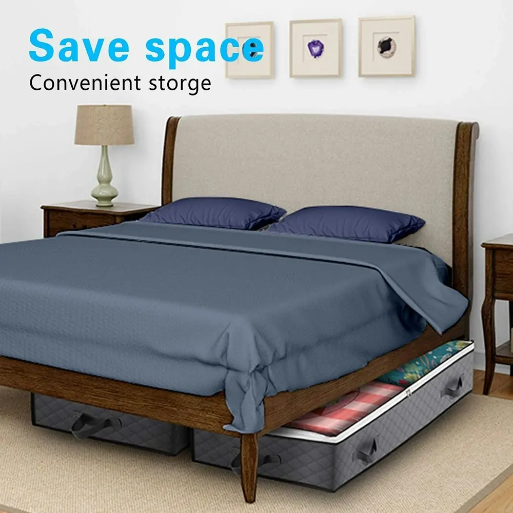 2 Pack Under Bed Storage Bag Dust-proof Organizer-Dark Gray