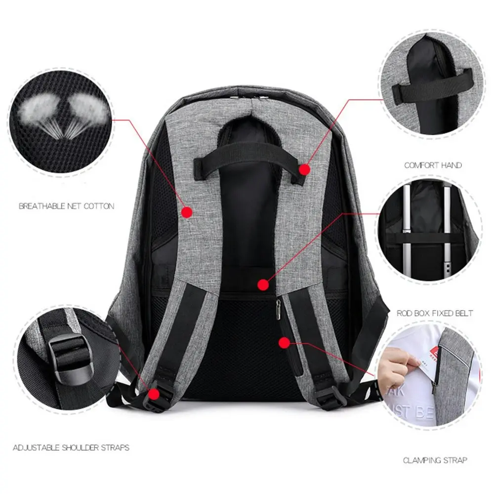 Anti-Theft Laptop Backpack USB Charging Business Travel Bag For Macbook