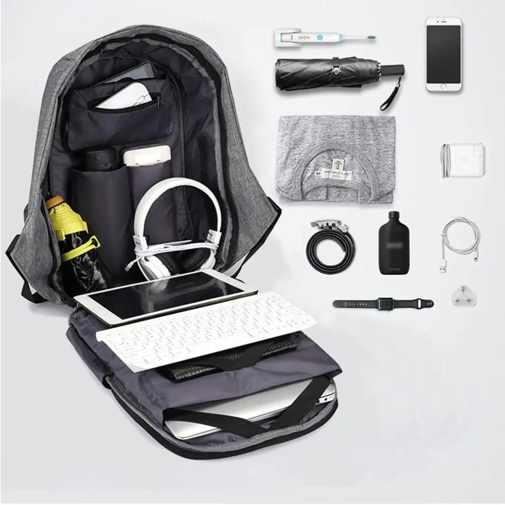 Anti-Theft Laptop Backpack USB Charging Business Travel Bag For Macbook