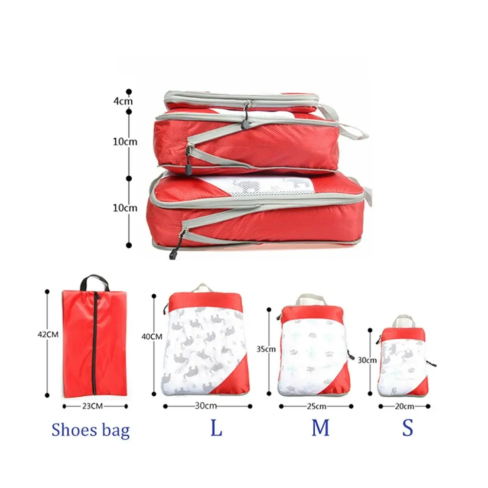 4Pcs Travel Compression Shoes Bags Portable Luggage Organizer Storage Bags