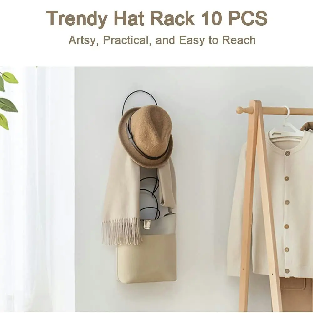 10 Pack Hat Racks Hanger Organizers Hanging Storage Rack With Hooks