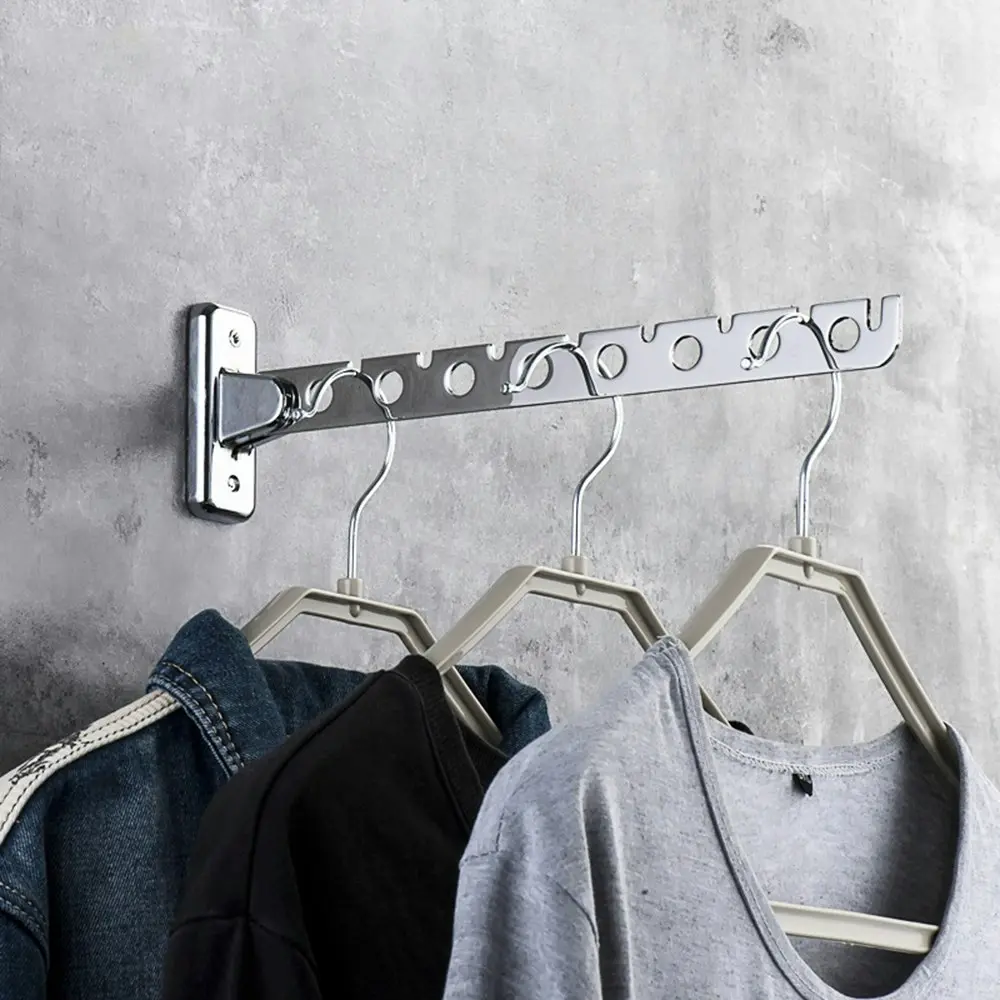 2 Pack Wall Mount Clothes Hanger Laundry Hanger Dryer Rack Laundry Room Hooks