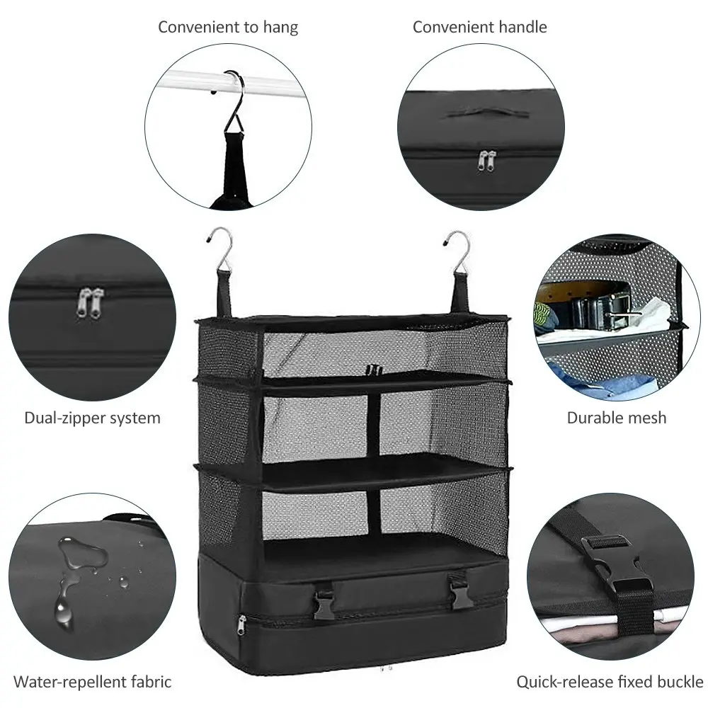 Travel Storage Bag Hook Hanging Organizer Wardrobe Clothes Storage Rack