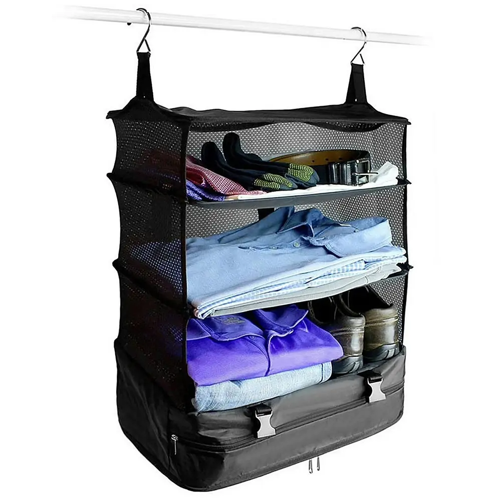 Travel Storage Bag Hook Hanging Organizer Wardrobe Clothes Storage Rack