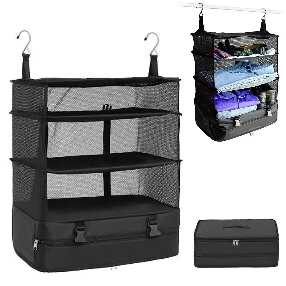 Travel Storage Bag Hook Hanging Organizer Wardrobe Clothes Storage Rack