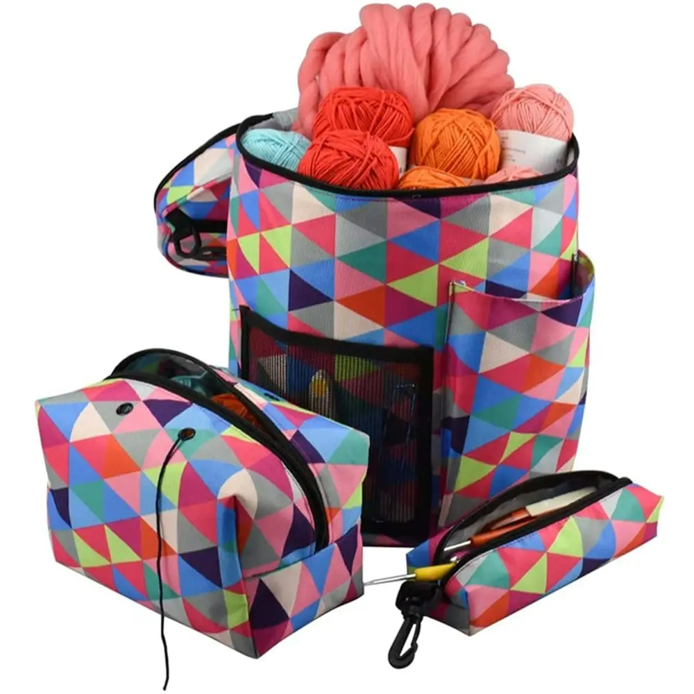 3 pcs Yarn Storage Bags Knitting Bags Set Crochet Yarn Storage Empty Organizer