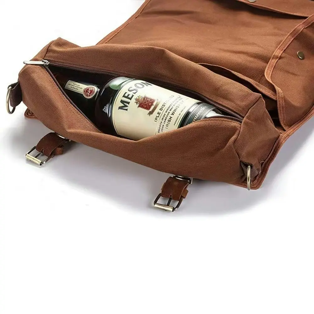 Portable Bar Canvas Bag Bartender Travel Bag Cocktail Shaker Wine Storage Bag