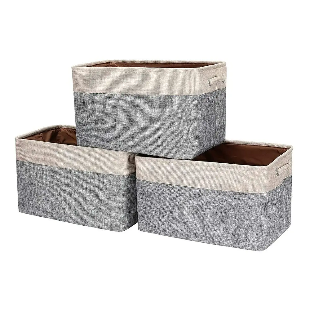 3-Pack Foldable Storage Basket Storage Cube Box Organizer With Handles