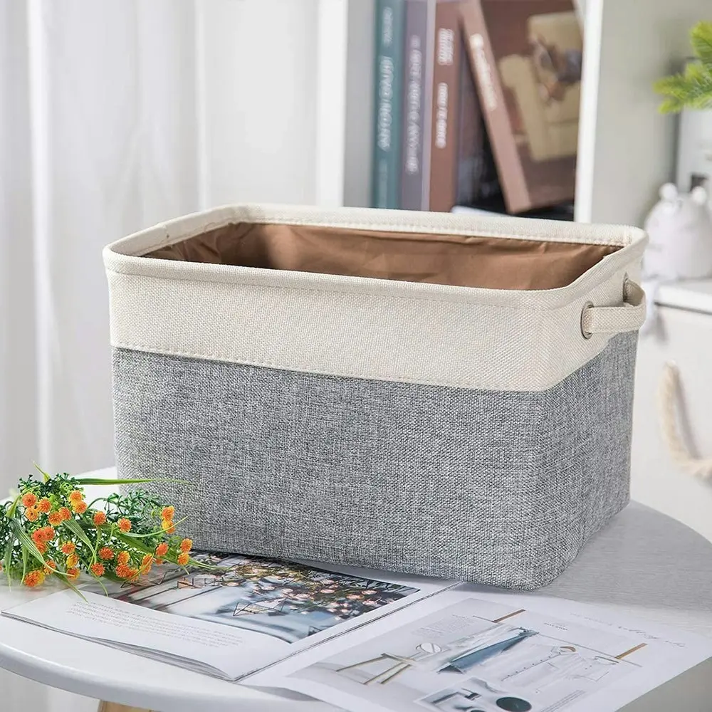 3-Pack Foldable Storage Basket Storage Cube Box Organizer With Handles