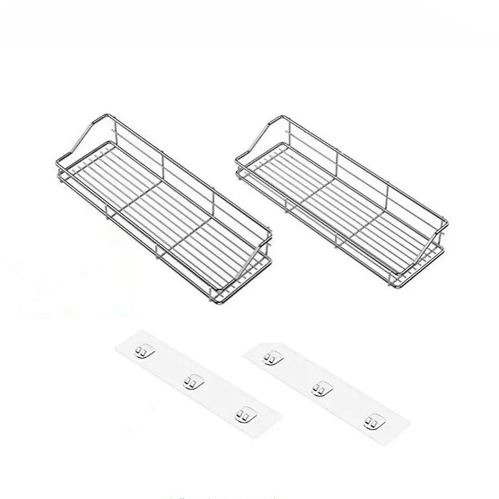 2 packs Multifunctional Bathroom Shelf Free Punching Wall-mounted Storage Rack