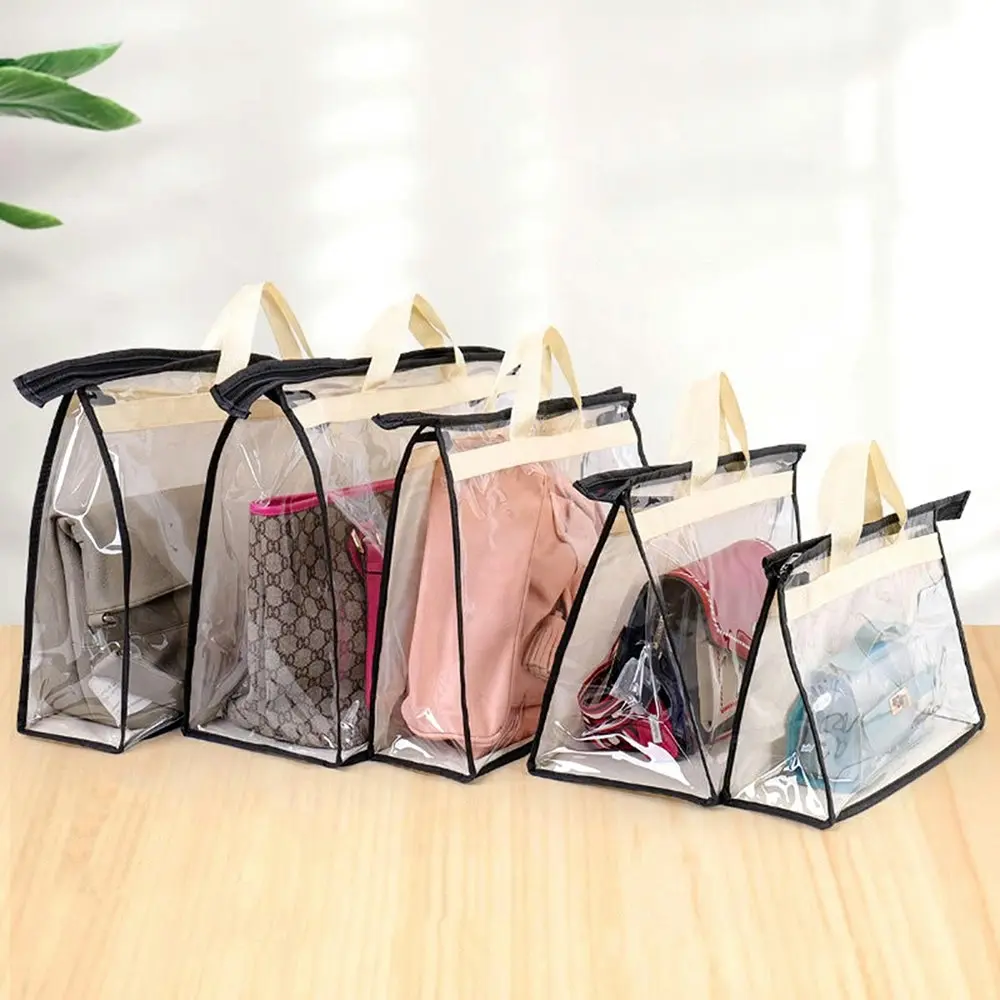 5 Pack Dust-Proof Transparent Handbag Storage Bags Purse Organizer