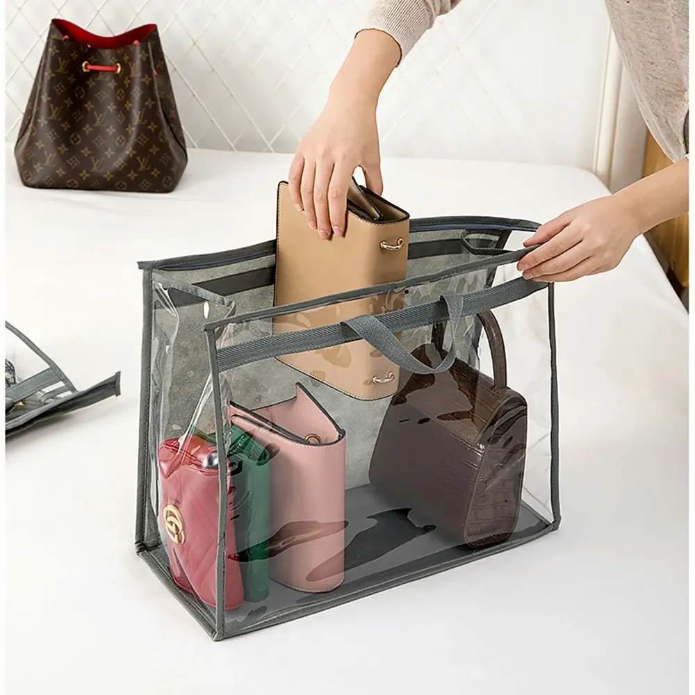 5 Pack Dust-Proof Transparent Handbag Storage Bags Purse Organizer