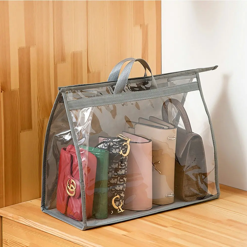 5 Pack Dust-Proof Transparent Handbag Storage Bags Purse Organizer