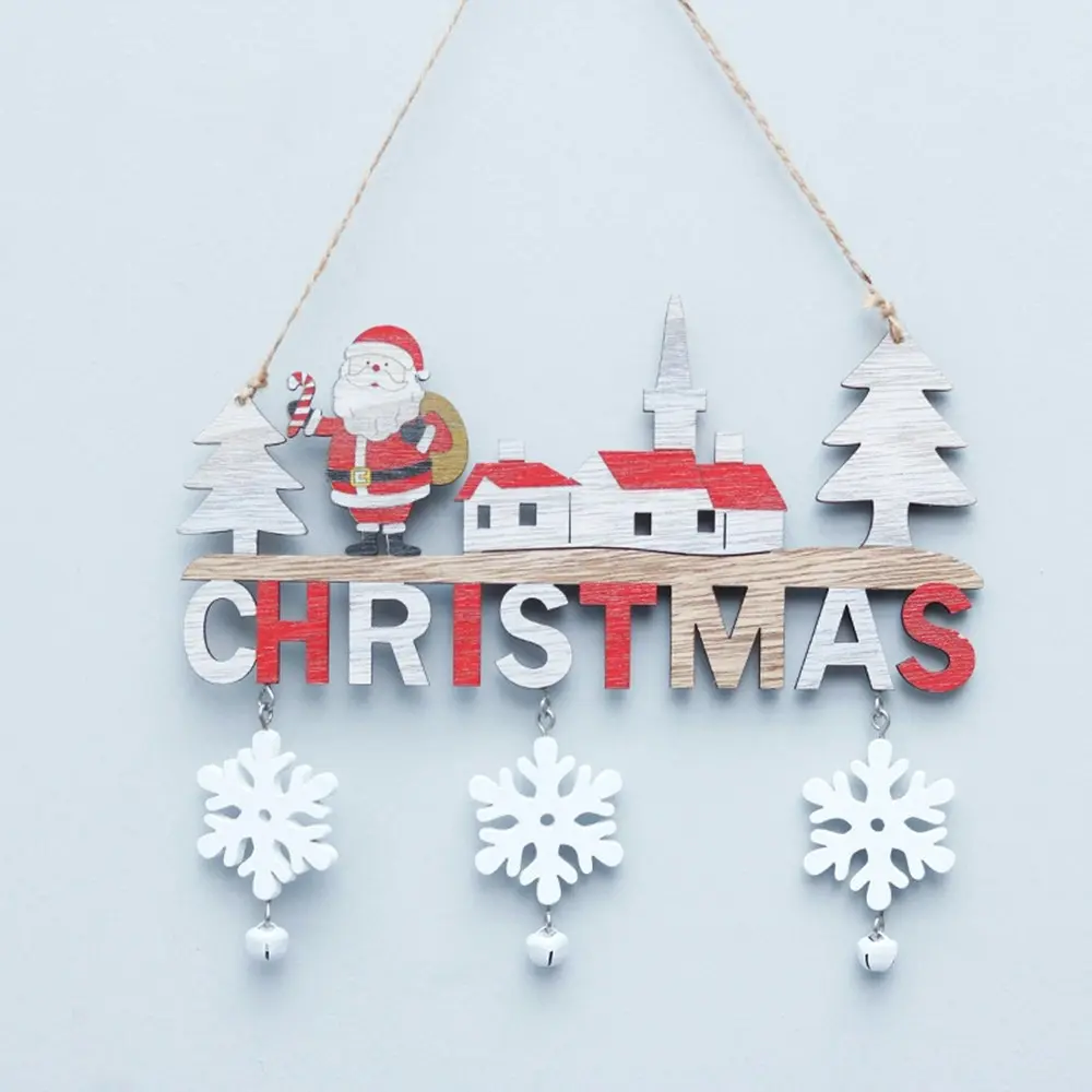 Wooden Christmas Decoration Santa Claus Pendant Ornaments Crafts