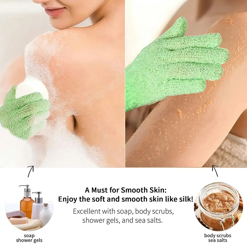 8Pcs Exfoliating Bath Gloves for Beauty Spa Massage Skin Shower Scrubber