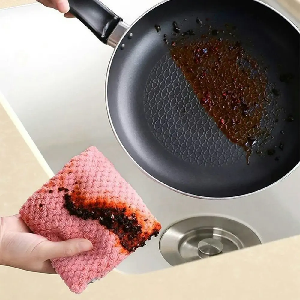 4pcs Kitchen daily non-stick oil, thickened table dish towel