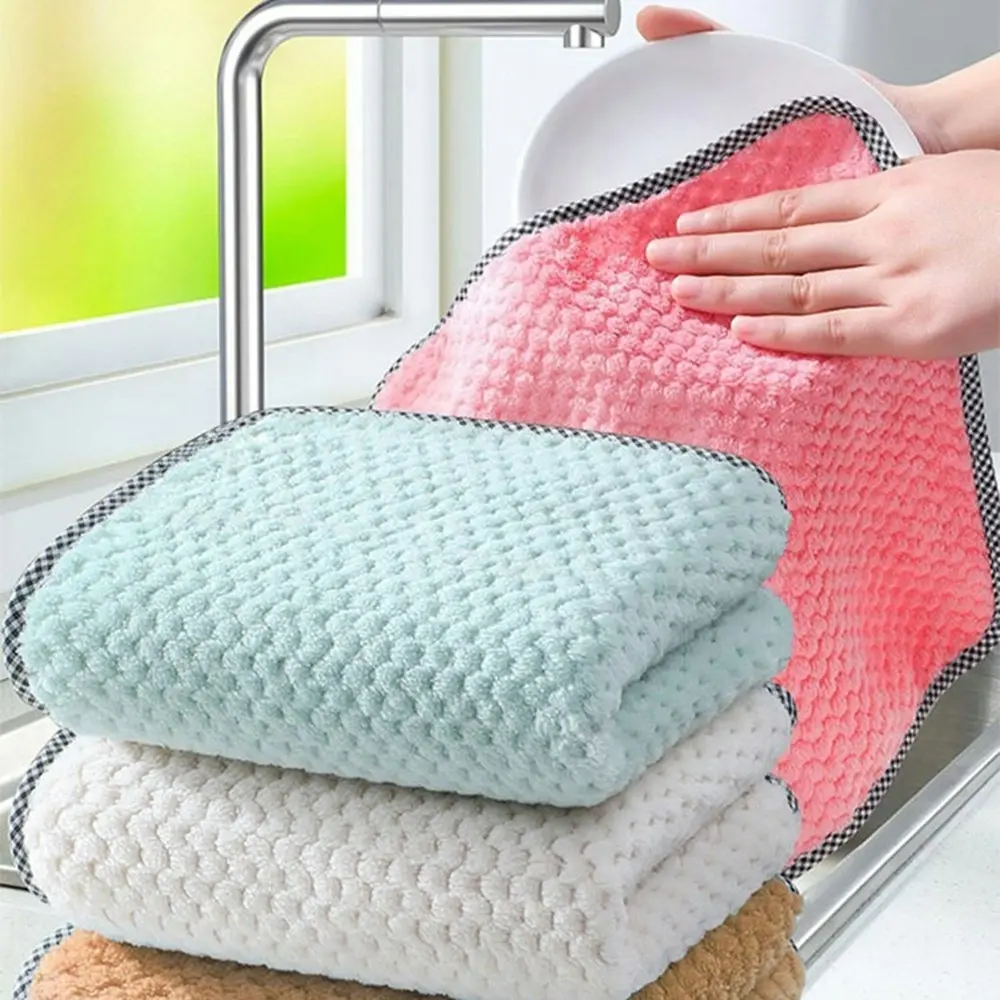 4pcs Kitchen daily non-stick oil, thickened table dish towel