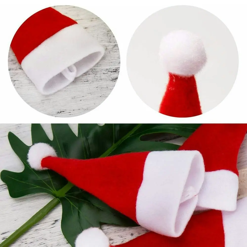 20Pcs Mini Christmas Hat Tableware Knife Fork Set Bag