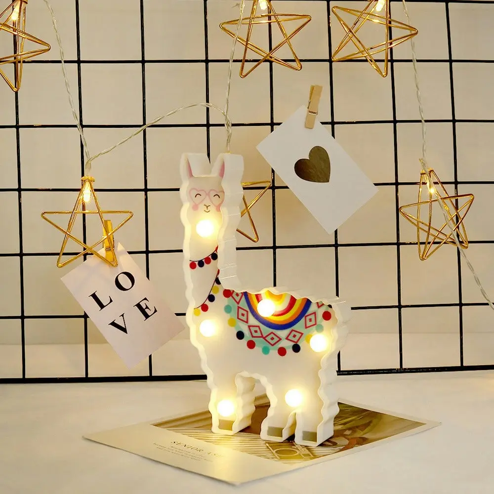 Alpaca Night Light LED Decorative Hanging Night Light Cute Animal Modeling Light