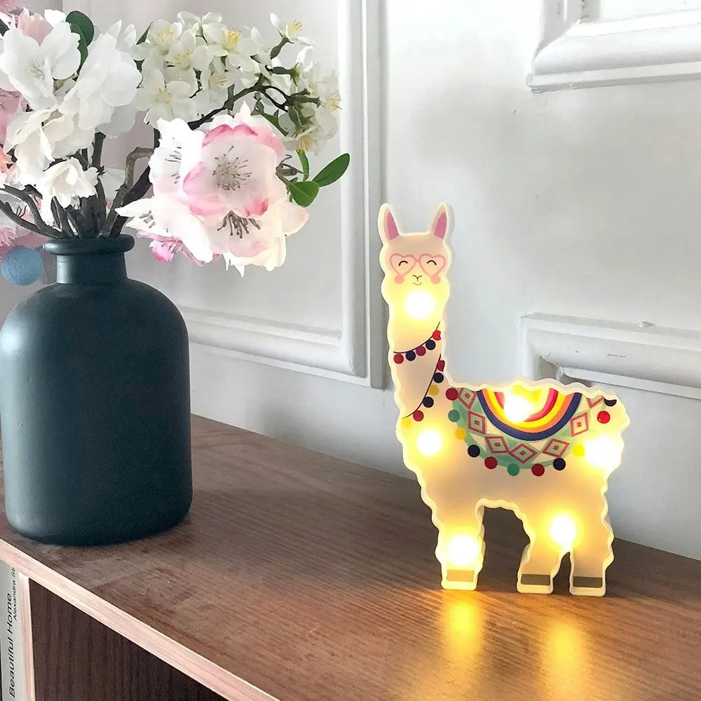 Alpaca Night Light LED Decorative Hanging Night Light Cute Animal Modeling Light