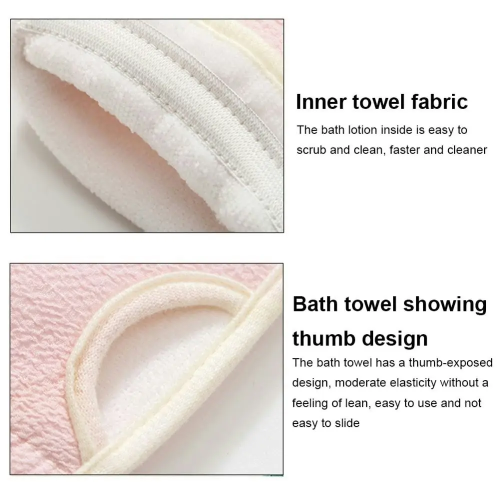 3pcs Bath Sponge Set Exfoliating Back Scrubber Exfoliating Glove Bath Sponge Set