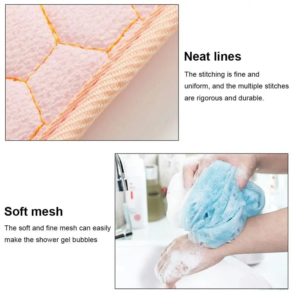 3pcs Bath Sponge Set Exfoliating Back Scrubber Exfoliating Glove Bath Sponge Set