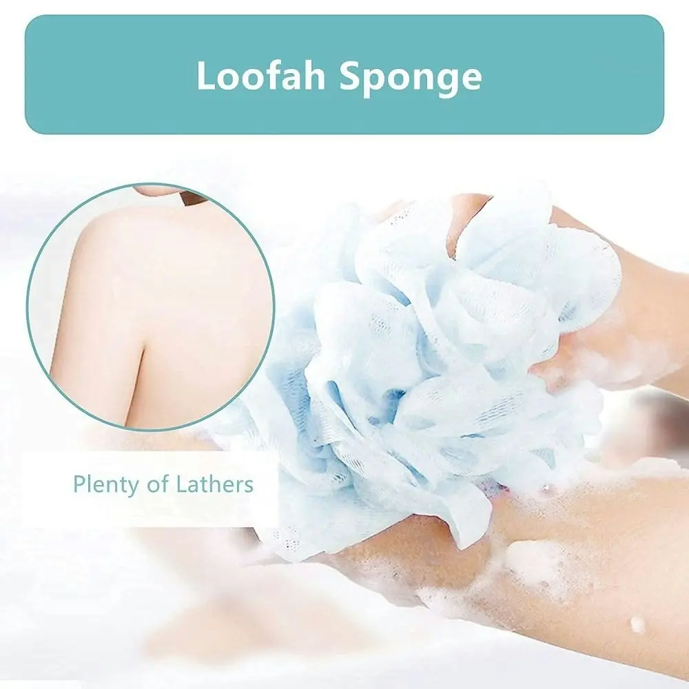 3pcs Bath Sponge Set Exfoliating Back Scrubber Exfoliating Glove Bath Sponge Set