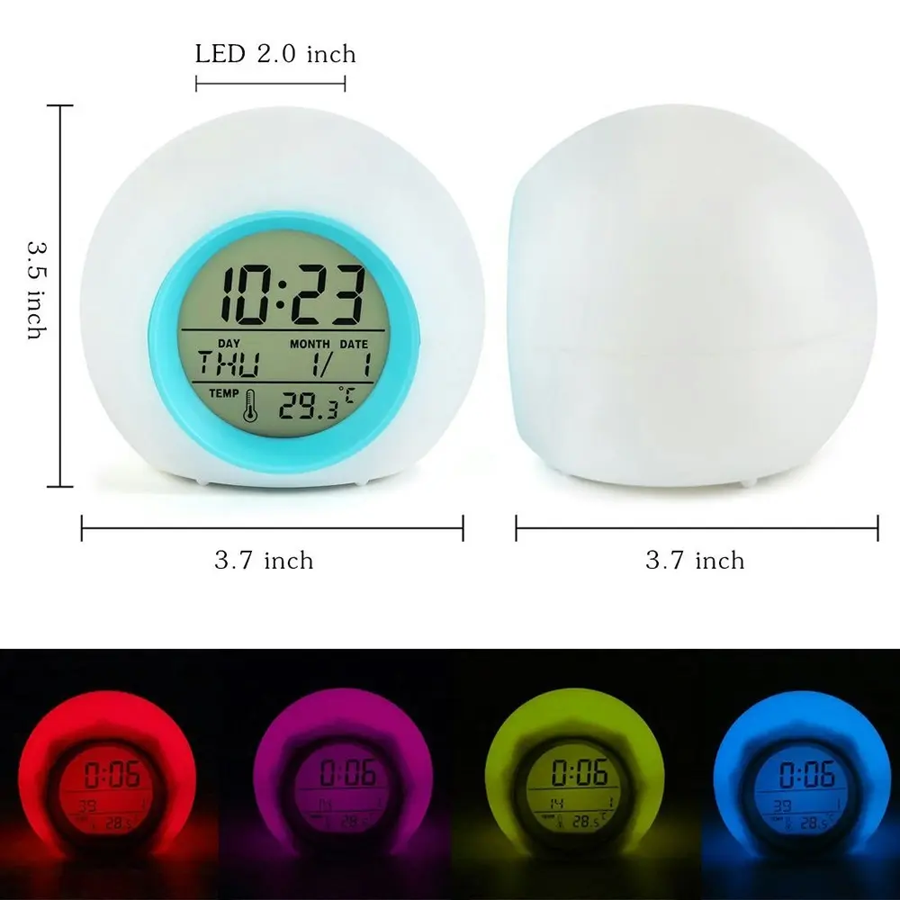 Multi-function LED Digital Alarm Clock with music and Changing Colours