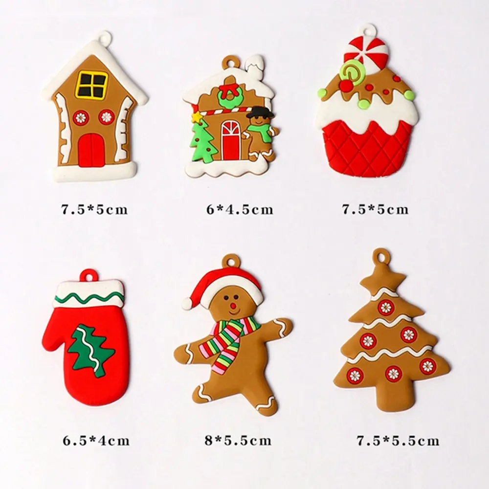 12Pcs Gingerbread Man Hanging Ornaments,Christmas Tree Decoration Pendant