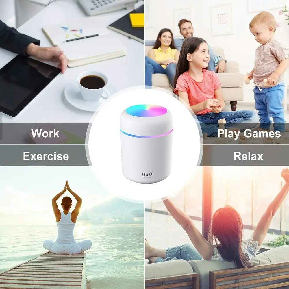 Colorful Mini Humidifier USB Personal Desktop Humidifier for Car,home