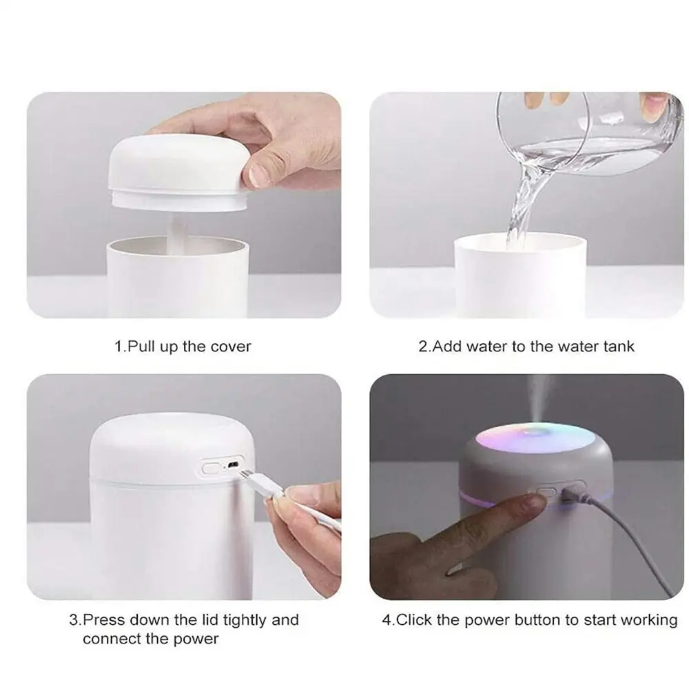 Colorful Mini Humidifier USB Personal Desktop Humidifier for Car,home