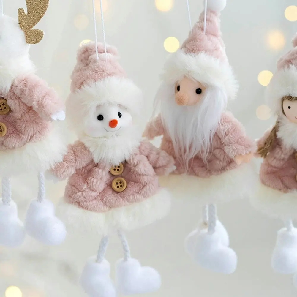 4Pcs Christmas Exquisite Decorative Adorable Xmas Angel Girl Snowman Plush Doll