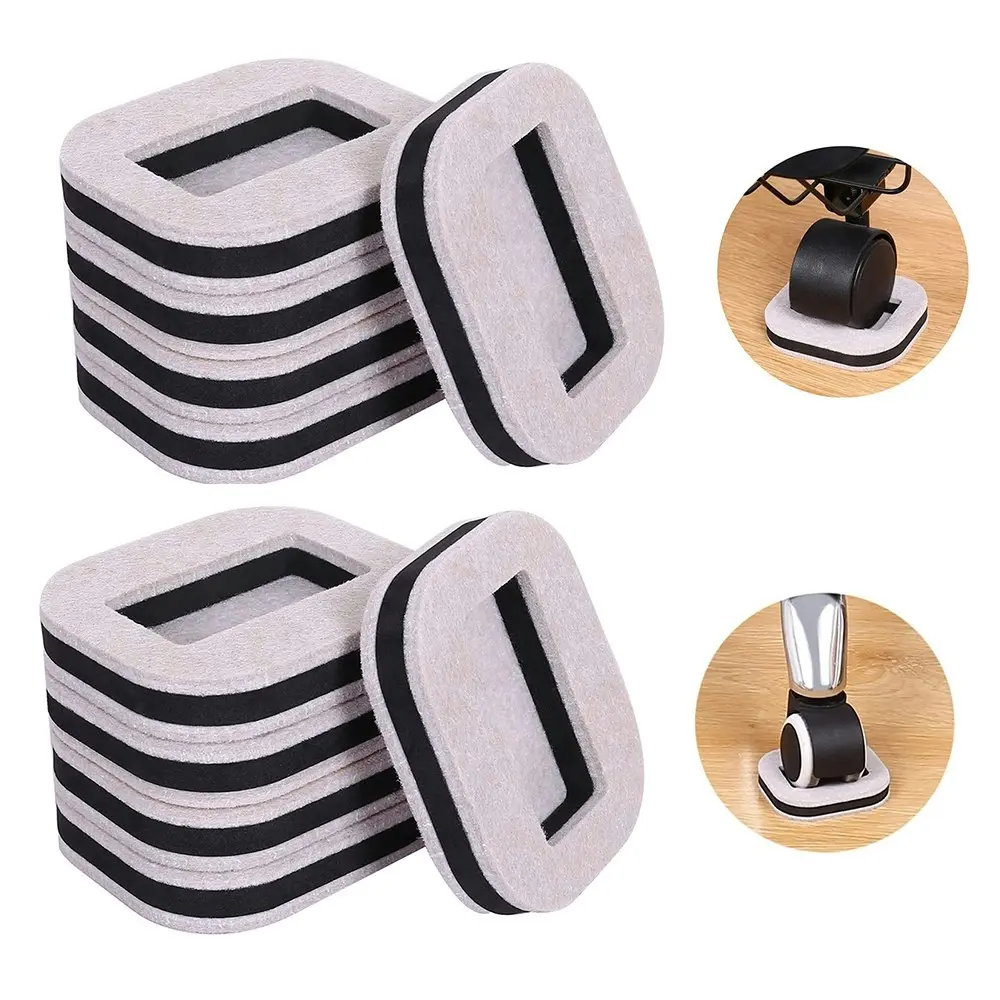 Felt Pads Bottom Furniture Caster Cups Swivel Chair Fixed Holder Card