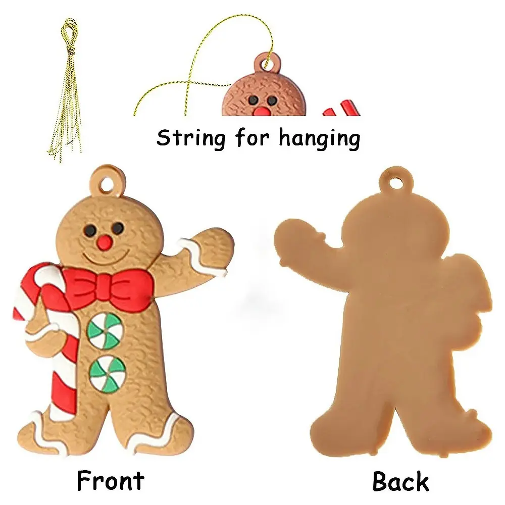 12pcs Gingerbread Man Ornaments for Christmas Tree Hanging Decorations