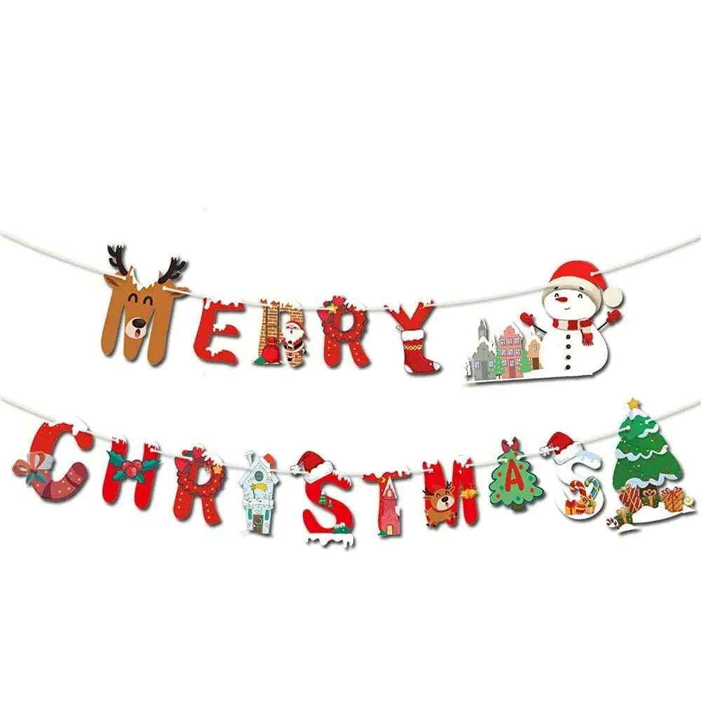 Christmas Party Supplies Decorations Kit Xmas Party Banner Balloons Set