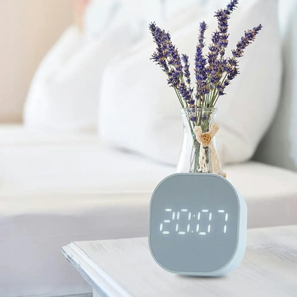 Mini Square Silent Bedside Alarm Clock for Room Decor