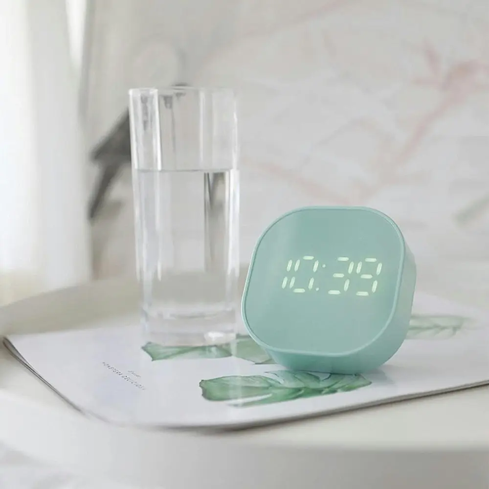 Mini Square Silent Bedside Alarm Clock for Room Decor