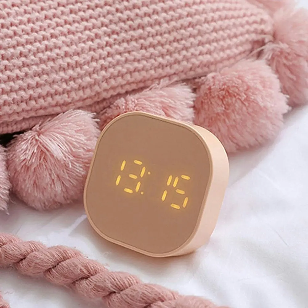 Mini Square Silent Bedside Alarm Clock for Room Decor