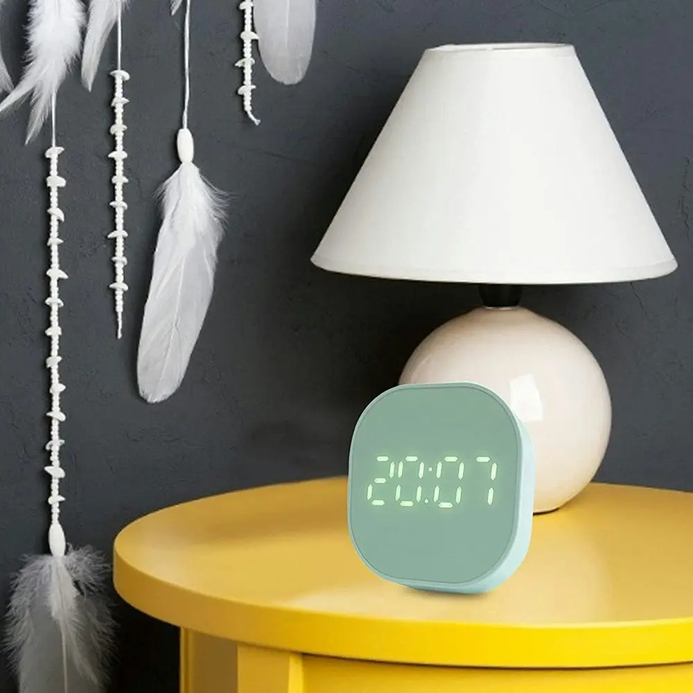 Mini Square Silent Bedside Alarm Clock for Room Decor