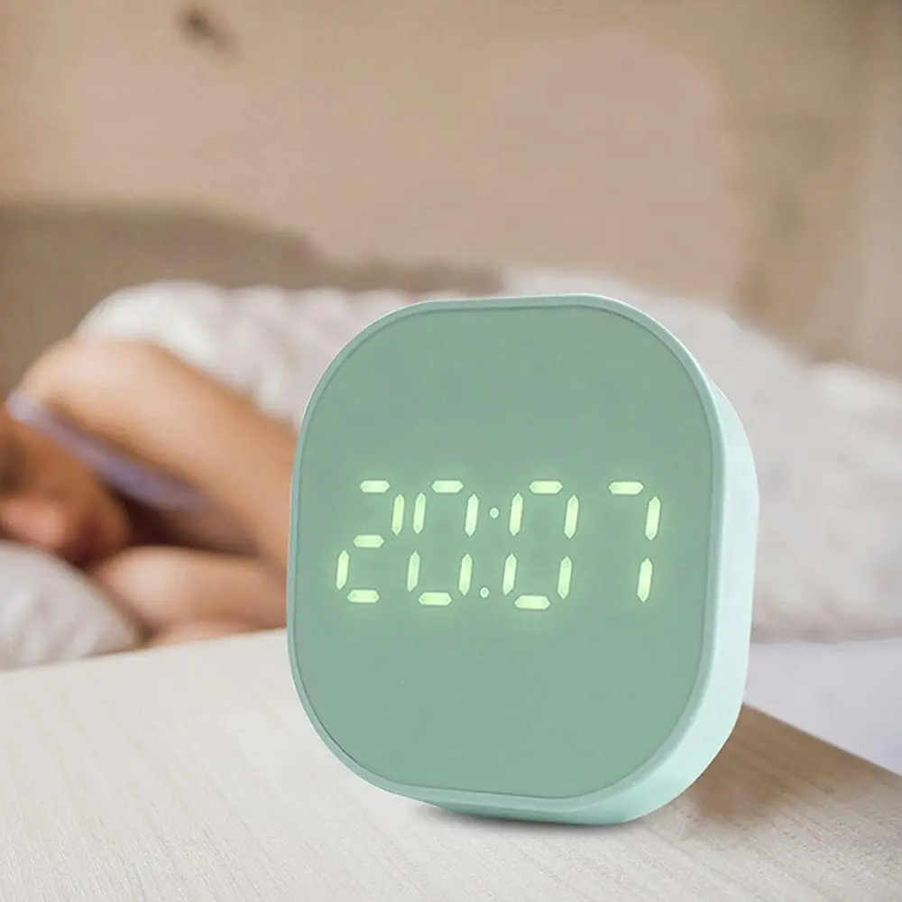 Mini Square Silent Bedside Alarm Clock for Room Decor