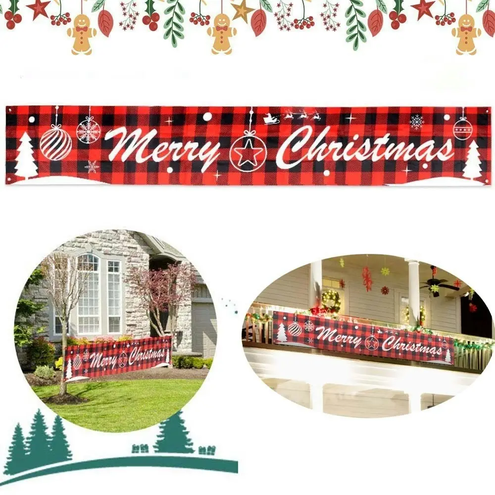 Merry Christmas Banner Christmas Bunting Banner Xmas Hanging Sign Hanging Decor