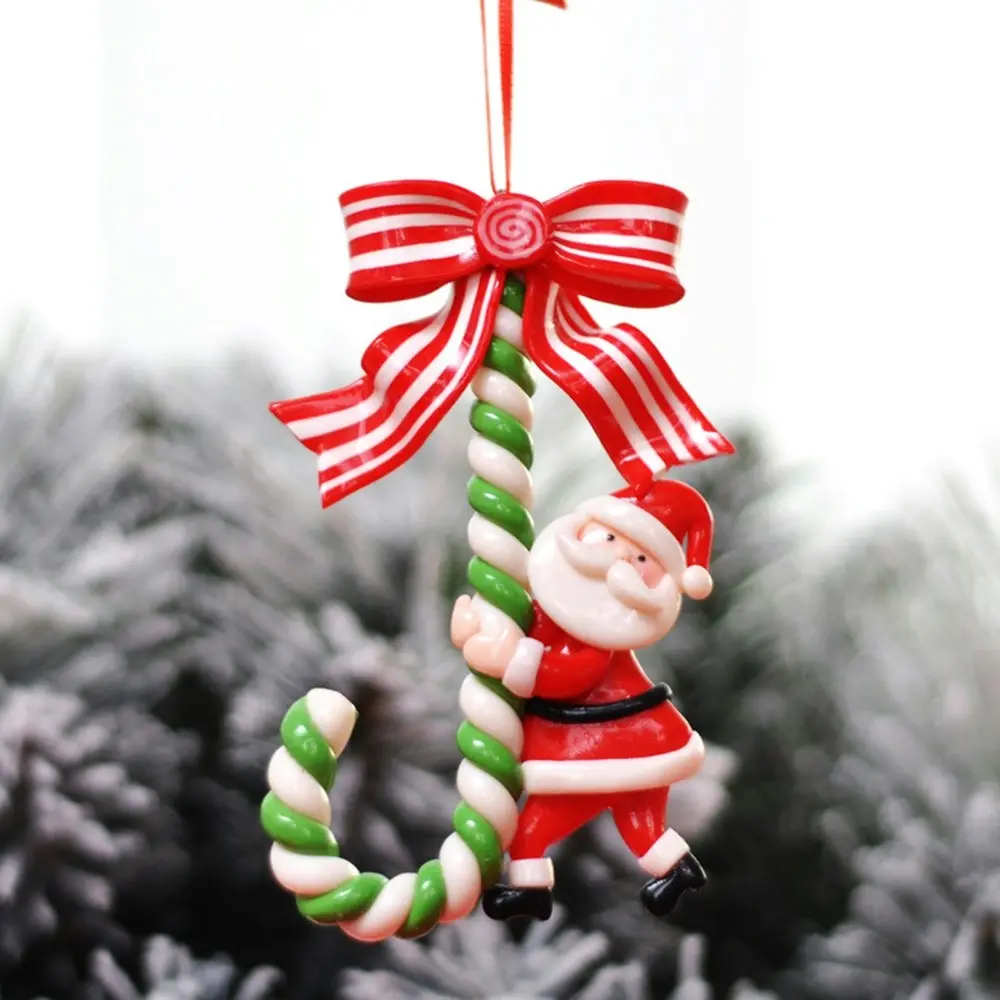 3Pcs Christmas Candy Canes Ornament Snowman Elk Santa Claus Tree Hanging Pendant