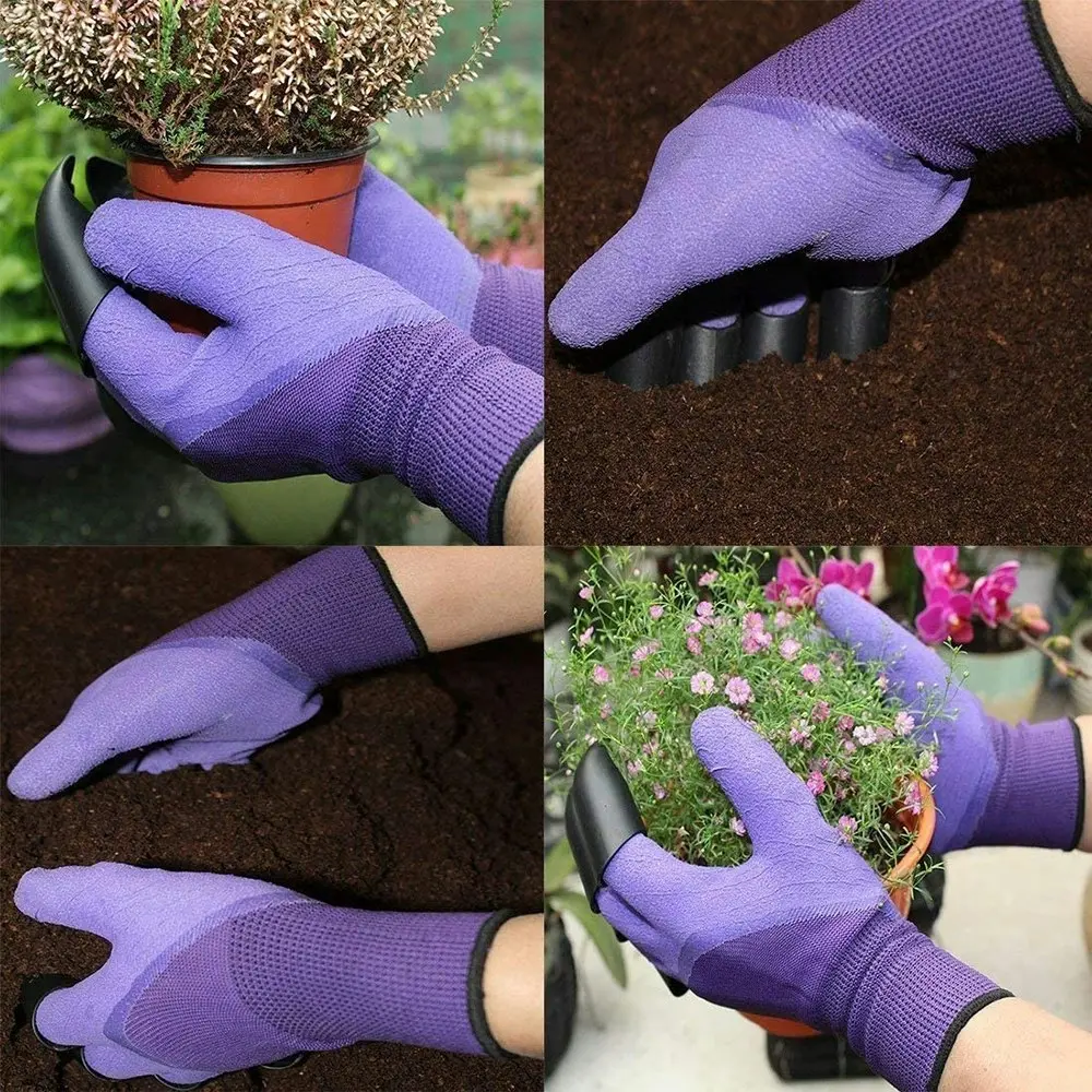 2 Pairs Garden Gloves With Claws For Digging ?And Planting