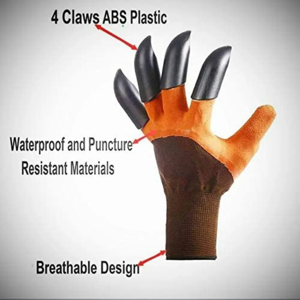 2 Pairs Garden Gloves With Claws For Digging ?And Planting