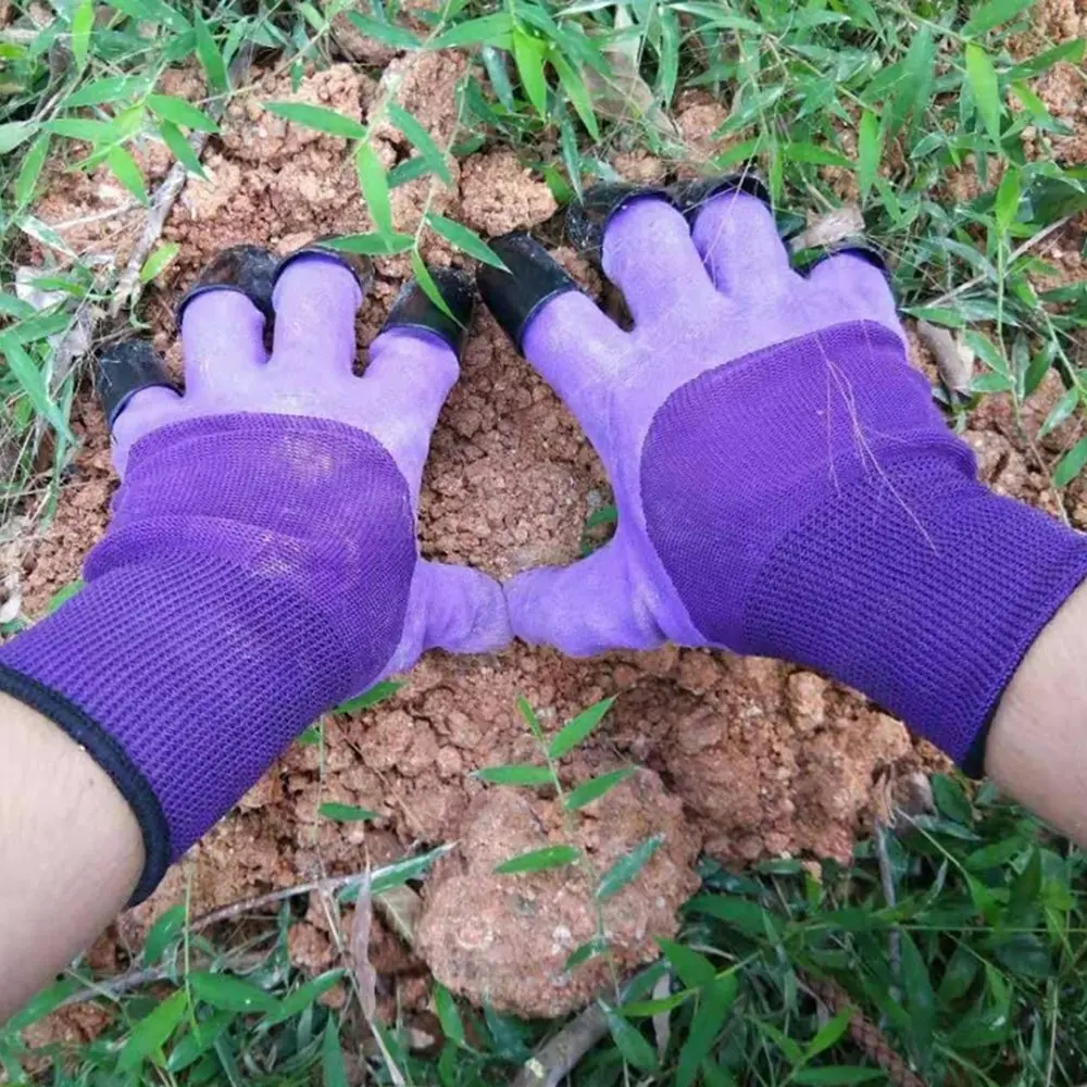 2 Pairs Garden Gloves With Claws For Digging ?And Planting