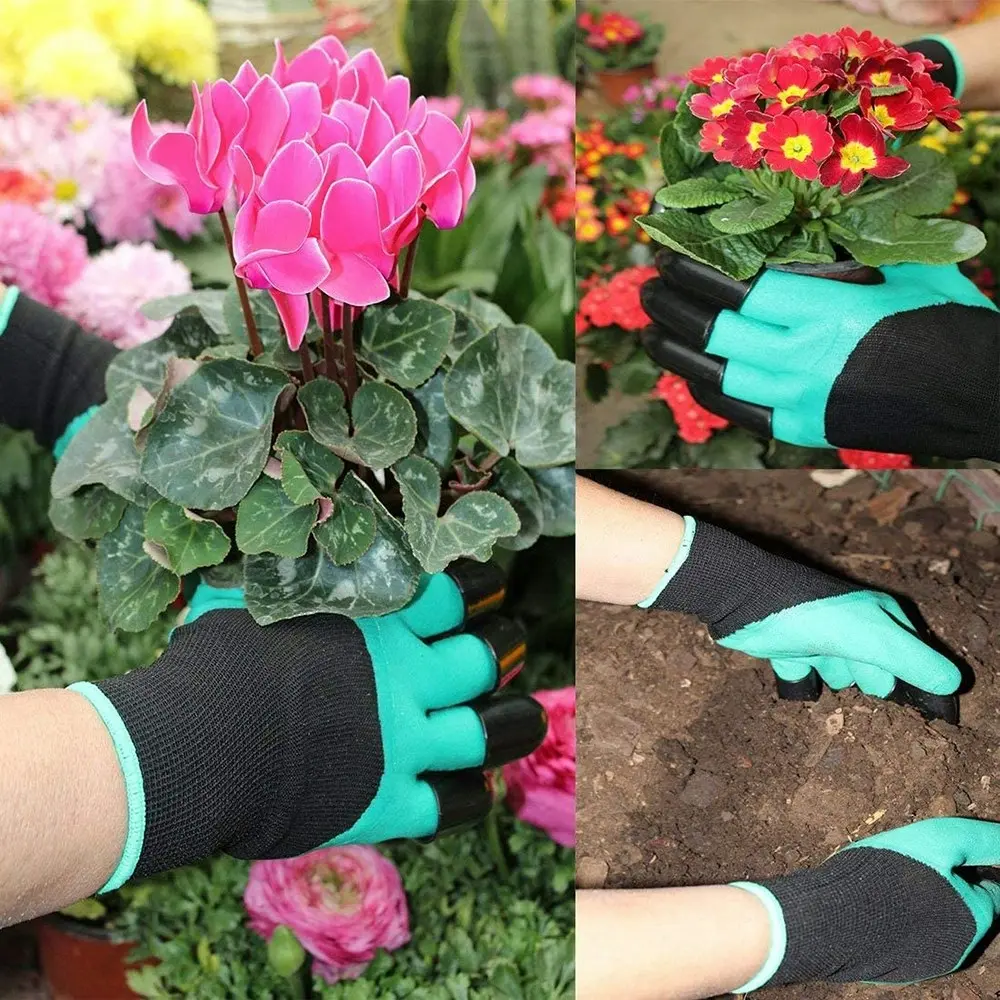 2 Pairs Garden Gloves With Claws For Digging ?And Planting