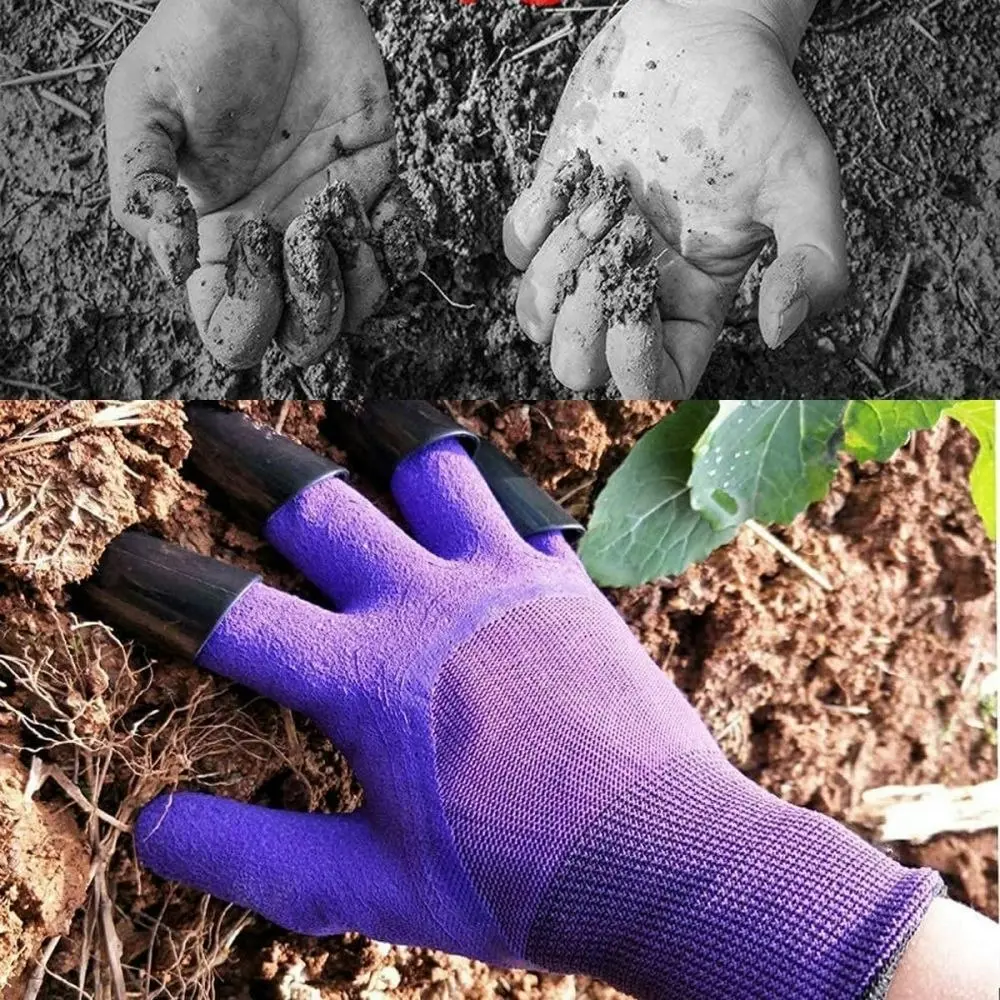 2 Pairs Garden Gloves With Claws For Digging ?And Planting