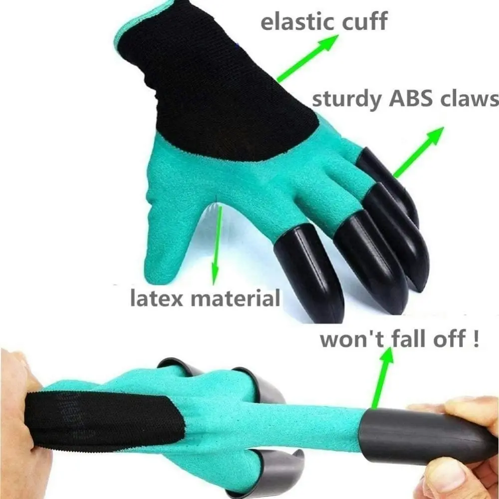 2 Pairs Garden Gloves With Claws For Digging ?And Planting